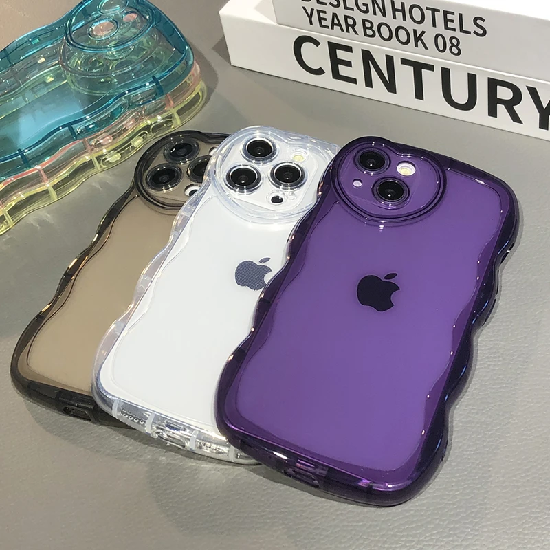 Caseative IPhone Hülle Mit Süßem Locken-Herz Kameraschutz – Klar & Weich, Kompatibel Mit IPhone 14 (Lila)