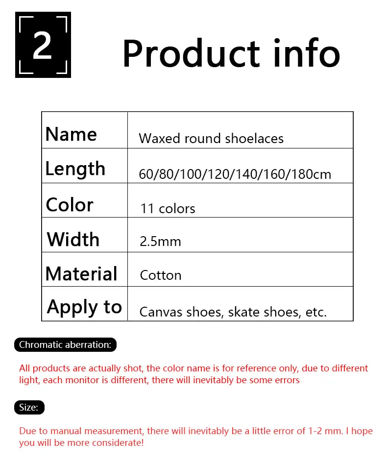 Factory Hot Custom Fashion High Quality Round Waxed Shoelaces 3mm Wide