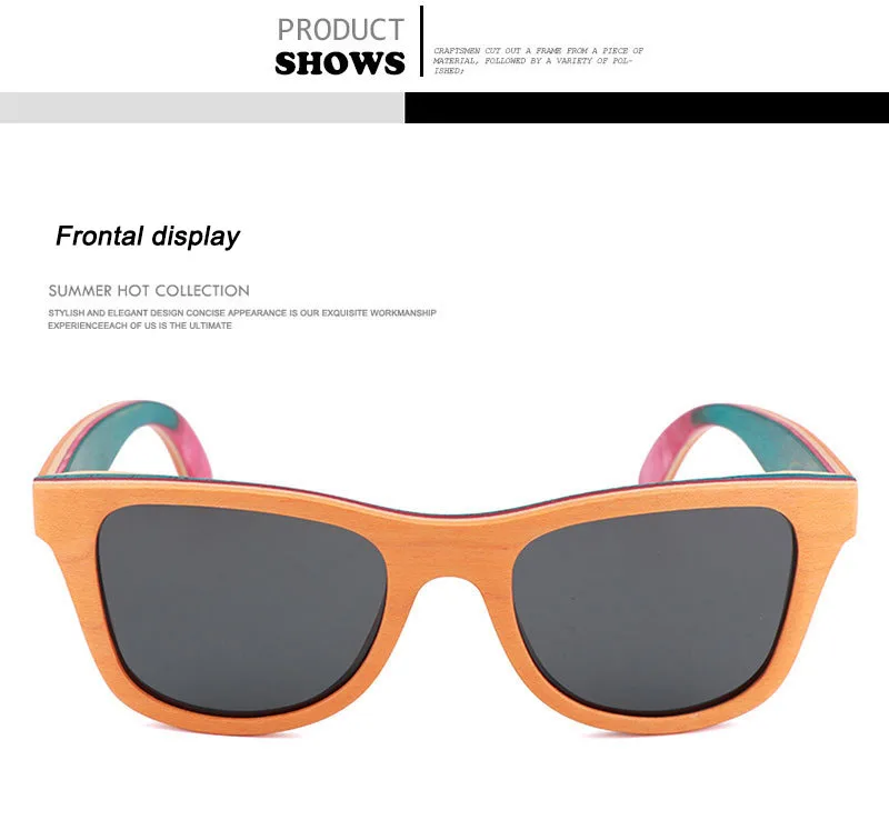 Awerise Custom Wooden Sunglasses - Personalized UV400 Sunglasses, Bamboo Frame, Handmade - View #6