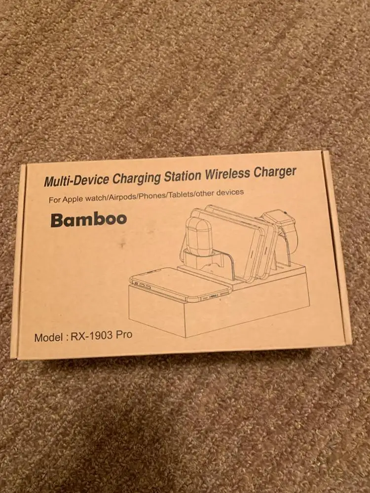 
 Улучшенная настольная Беспроводная зарядная док-станция из бамбука с USB-портом, многофункциональное зарядное устройство для сотового телефона/планшета android/нескольких устройств  