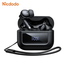 Mcdodo 329 Real Wireless Digital Display Headset with Anti-Lost Silicone Lanyard for Mobile Phone Gaming Sports Use