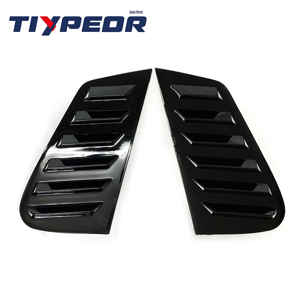 product auto car exterior rear side window louvers for volkswagenn polo 2002   2009 pair racing style  abs gloss black window louvers-3