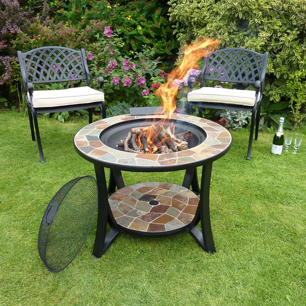 High Quality Mosaic Stone Garden Set Outdoor Metal Fire Pit For Removeable Cooking Gill Buy Slate Top Outdoor Fire Pit Garden Mosaic Top Fire Pit Tile Table Natural Slate Top Outdoor Fire Pit