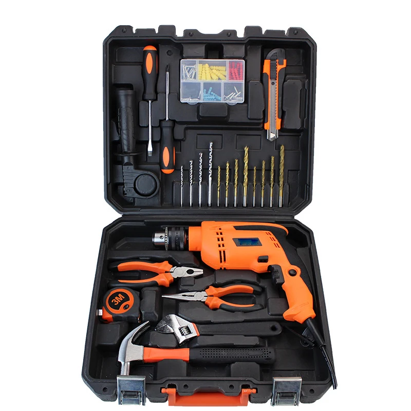 Professional Auto Repair Power Tool Set Mechanics Tool Box Lithium Electric Drill Combo Kit Household Socket Hand Tool Set