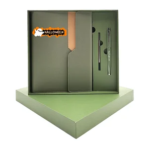 Customizable Halloween A5 Leather Notebook Pen Set Portable Office Corporate Gift with Gift Box for Business Use