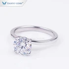Diamond Name Ring Tianyu Gems 2ct G/H Color VVS/VS CVD Lab Diamond 14/18K Solid Gold Engagement Rings