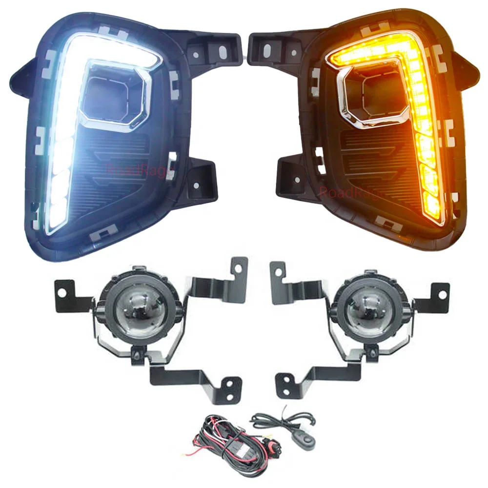 For Kia 2020 2021 2022 Led Drl Fog Lamp Daytime Running Lights Turn Signal Driving Light