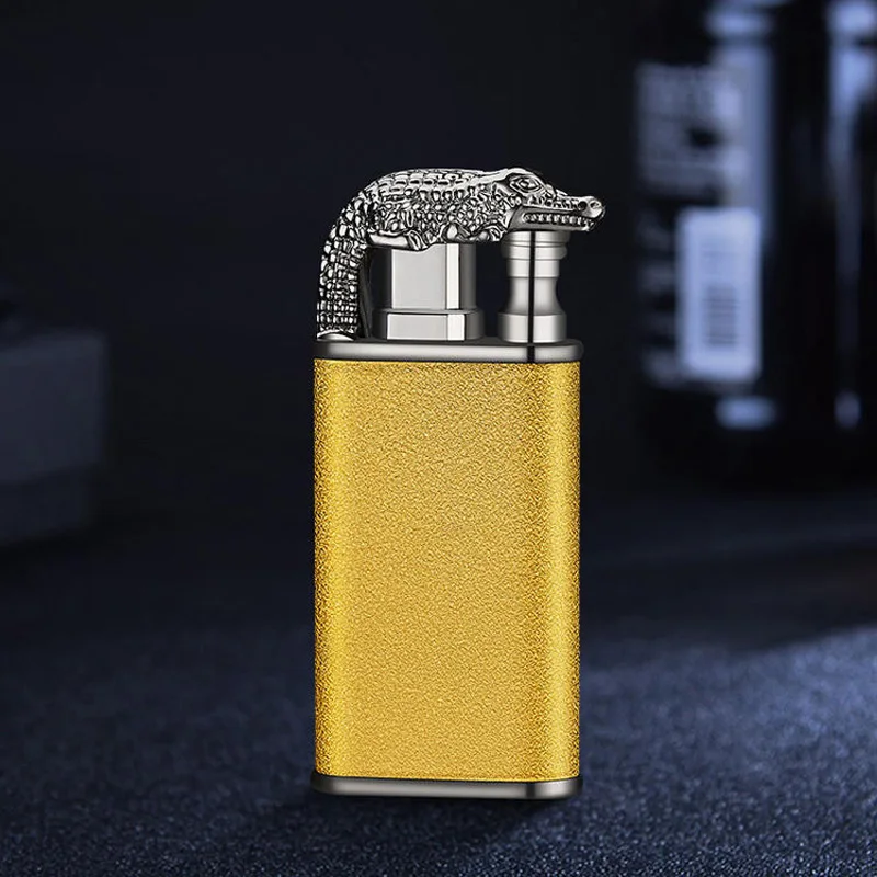 2023 Creativity Frosted Crocodile/Dolphin Model Butane Lighter Double Flame Cigarette Lighter Custom Logo