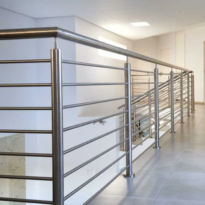 Customized Exterior Brushed Stainless Steel 316 Solid Rod or Round Pipe Railing/Interior Balustrades System for Stairs