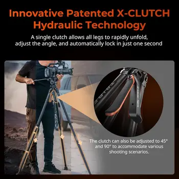 SmallRig Tribex Hydraulic Carbon Fiber Tripod Kit, Fast Extend Camera Video Tripod with 4-Step Counterbalance Fluid Head detail image