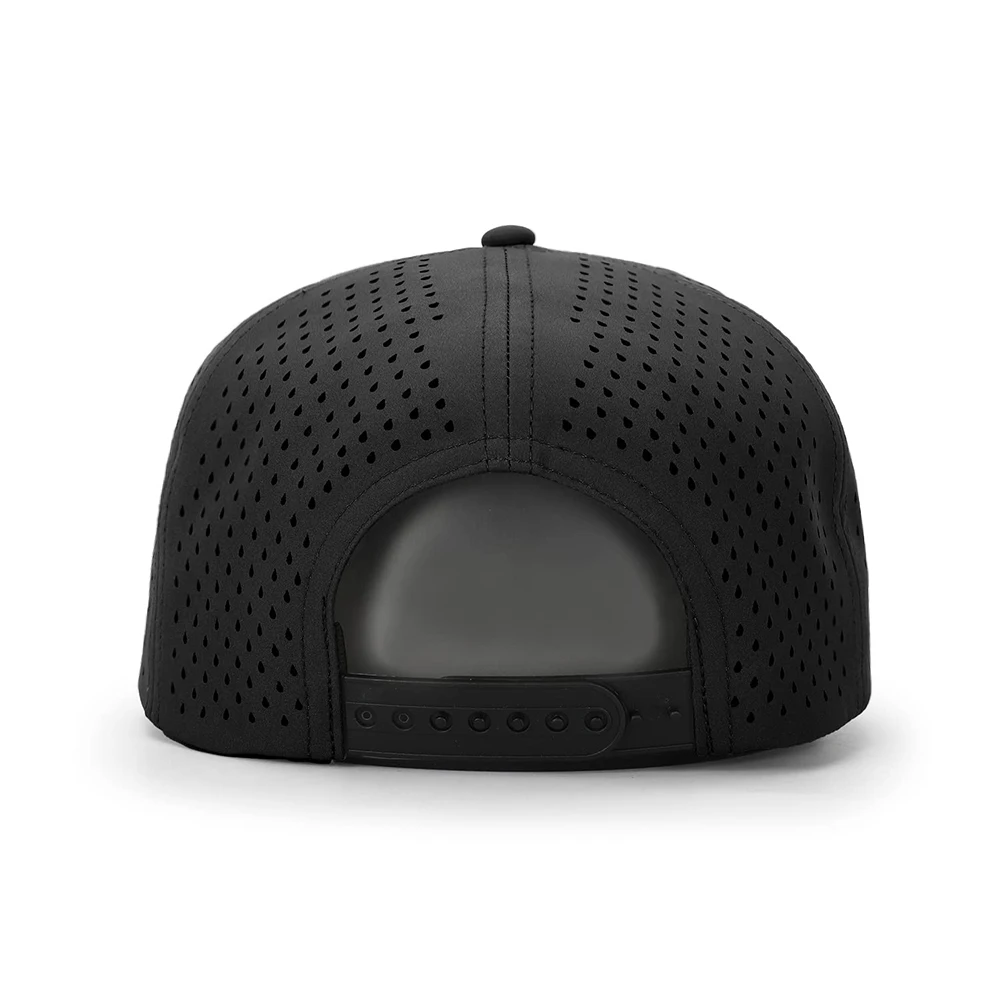 Custom 5 Panel Waterproof Polyester Laser Cut Hole Sports Cap ...