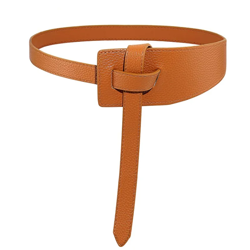 Casual Style PU Leather Belts Tie With Knot Peplum Leather Waist Belt  Creative Waist Slimming Belt for Women