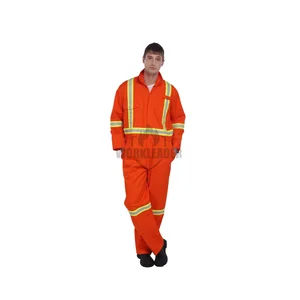 Factory Supply Flame Retardant Workwear Safety Clothing High Visibility Cotton/Nylon Men's Coveralls Hot Sale