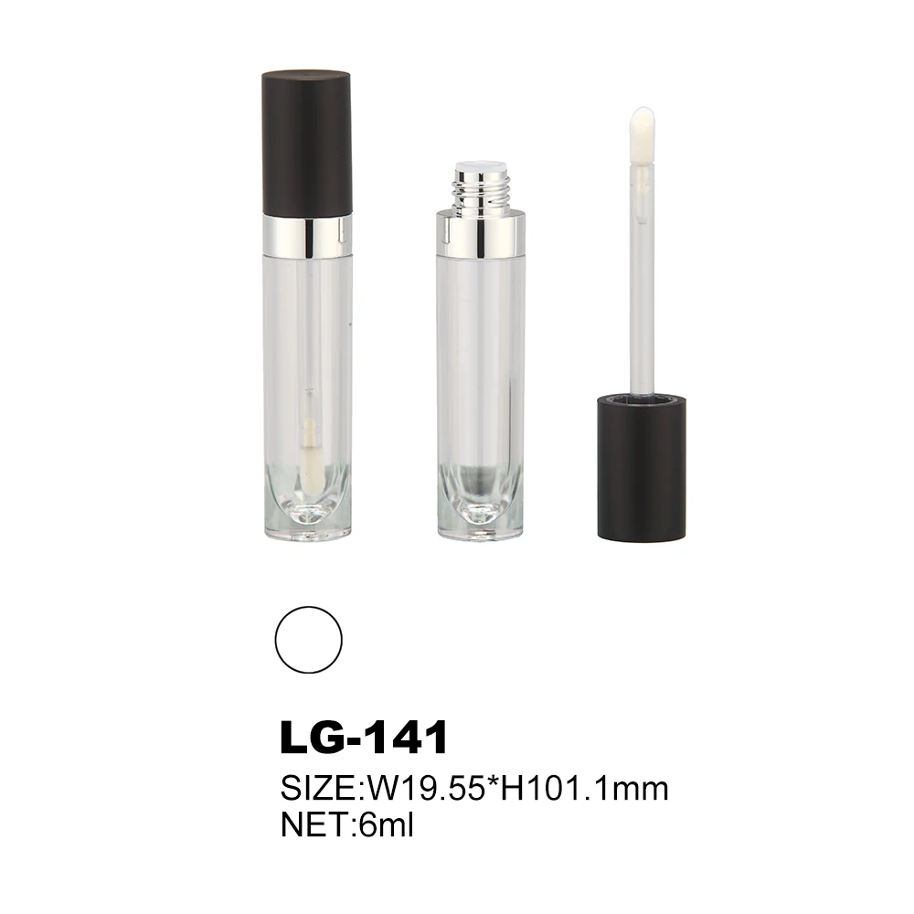2021 new empty pink top cylinder luxury lipgloss tube packaging makeup tube lip gloss containers tube custom with logo wands