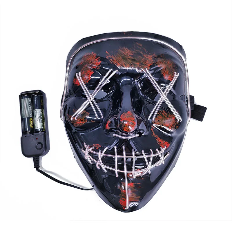 Маскарадная маска на Хэллоуин Карнавальная вечеринка светодиодная подсветка неоновая El Wire для костюма фестиваля вечеринки