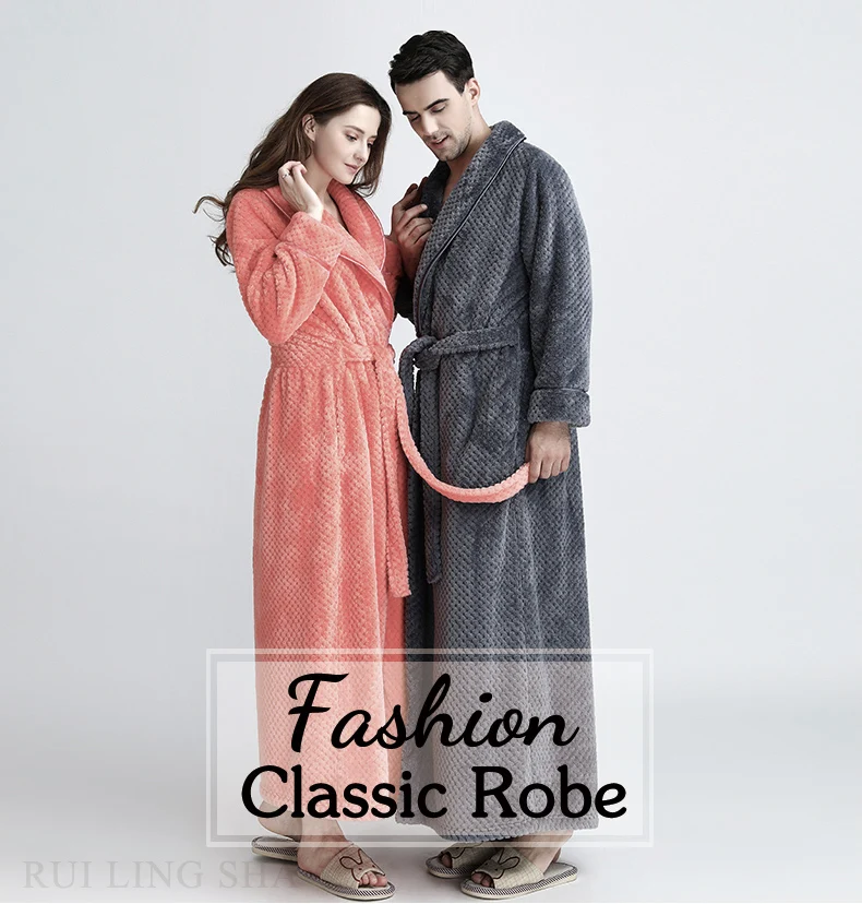 Men Epvca Long Warm Dobbstainless Steelplush Bathrobe Winter Thick Flannel Thermal Bathrobe Microfiber Luxury Bathrobe Women factory