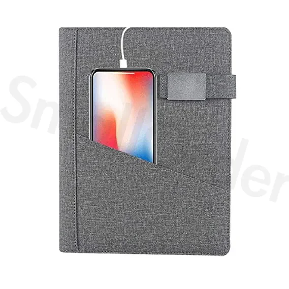 Diary notebook with charging power bank