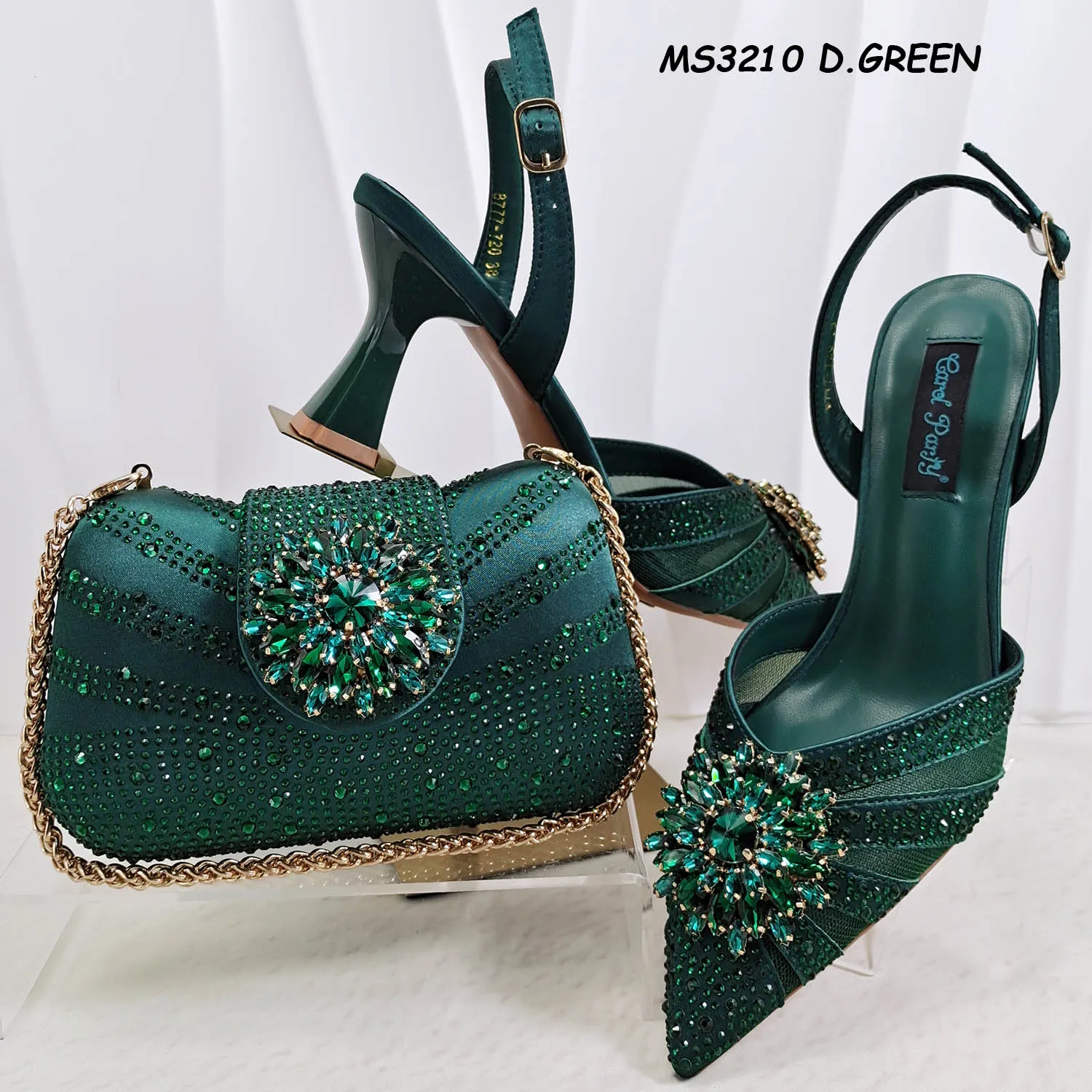 Gold Cheap and Fine Italian Matching Shoes and Bags Match Women Good Style Set