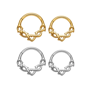 F136 Titanium 16G Nose Septum Hoop Rings Tree Branches Shaped Earrings Cartilage Helix Daith Conch Ear Piercing Jewelry