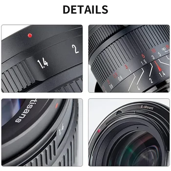 7Artisans 55mm F1.4 II Manual Focus Prime Lens for E/FX/EOS-M/M43-Mount Camera Sony NEX-6R NEX-7 A3000 A5000 A5100 A6000 detail image