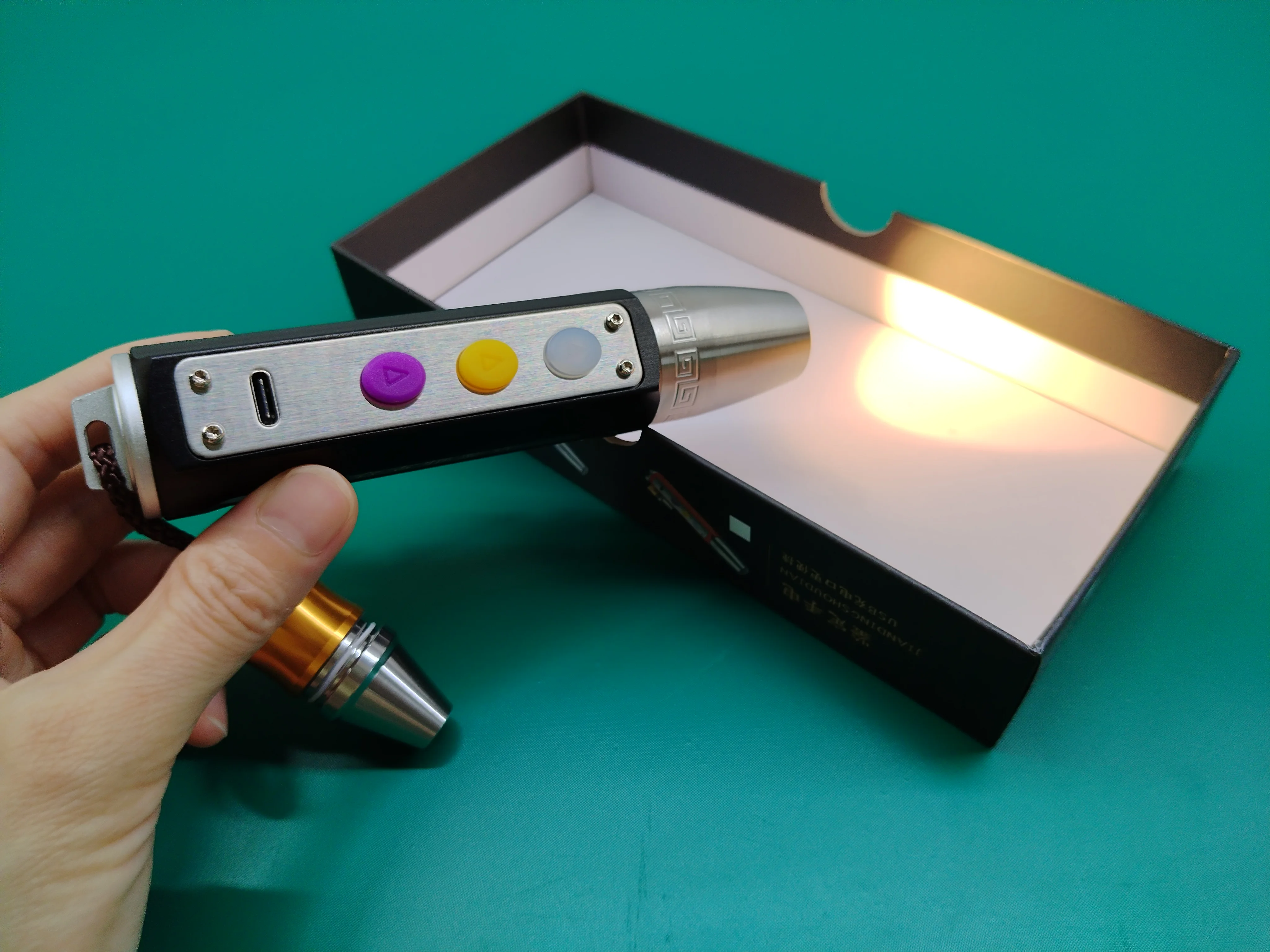 LED Torch Rechargeable Gem Checking Torch With 3 Light Sources UV 395NM LED Flashlight