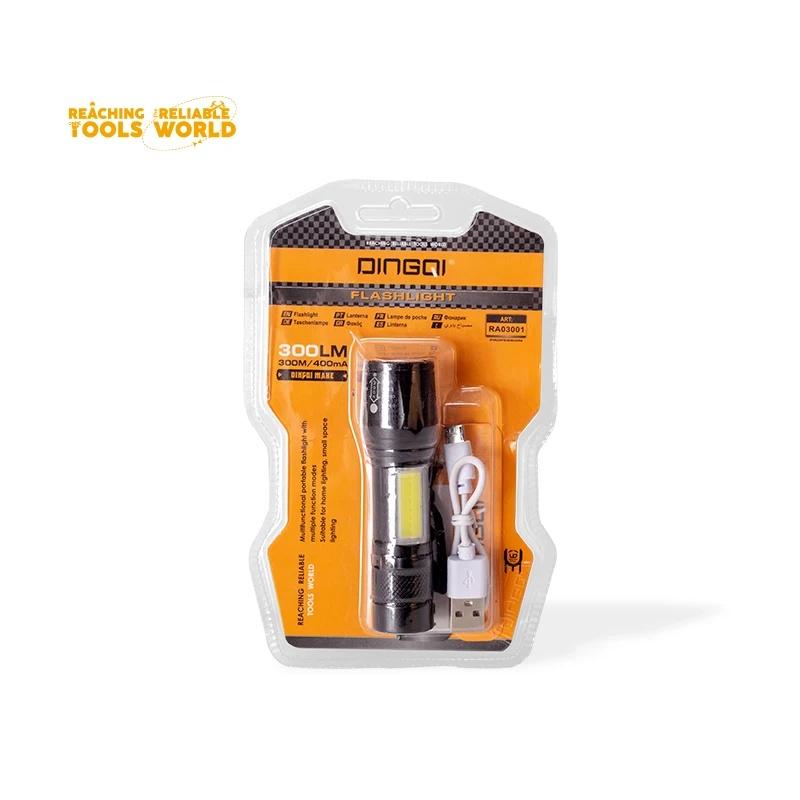 DINGQI LED Mini Tactical Flashlight Android Interface Rechargeable Mini Flashlight