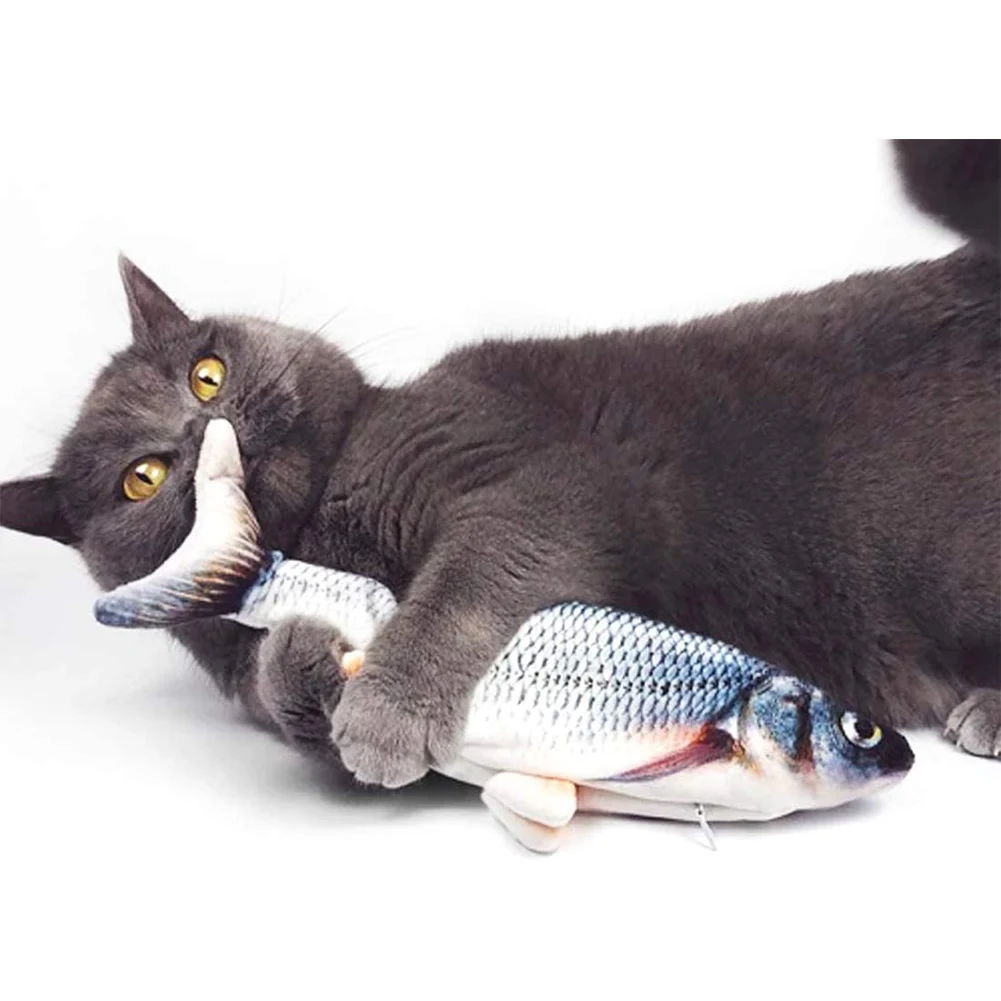 Electric Pet Dancing Fish Cat Toy Fish USB Charging Toy Cat Interactive Floppy Flopping Cat Kicker Fish Catnip Toys