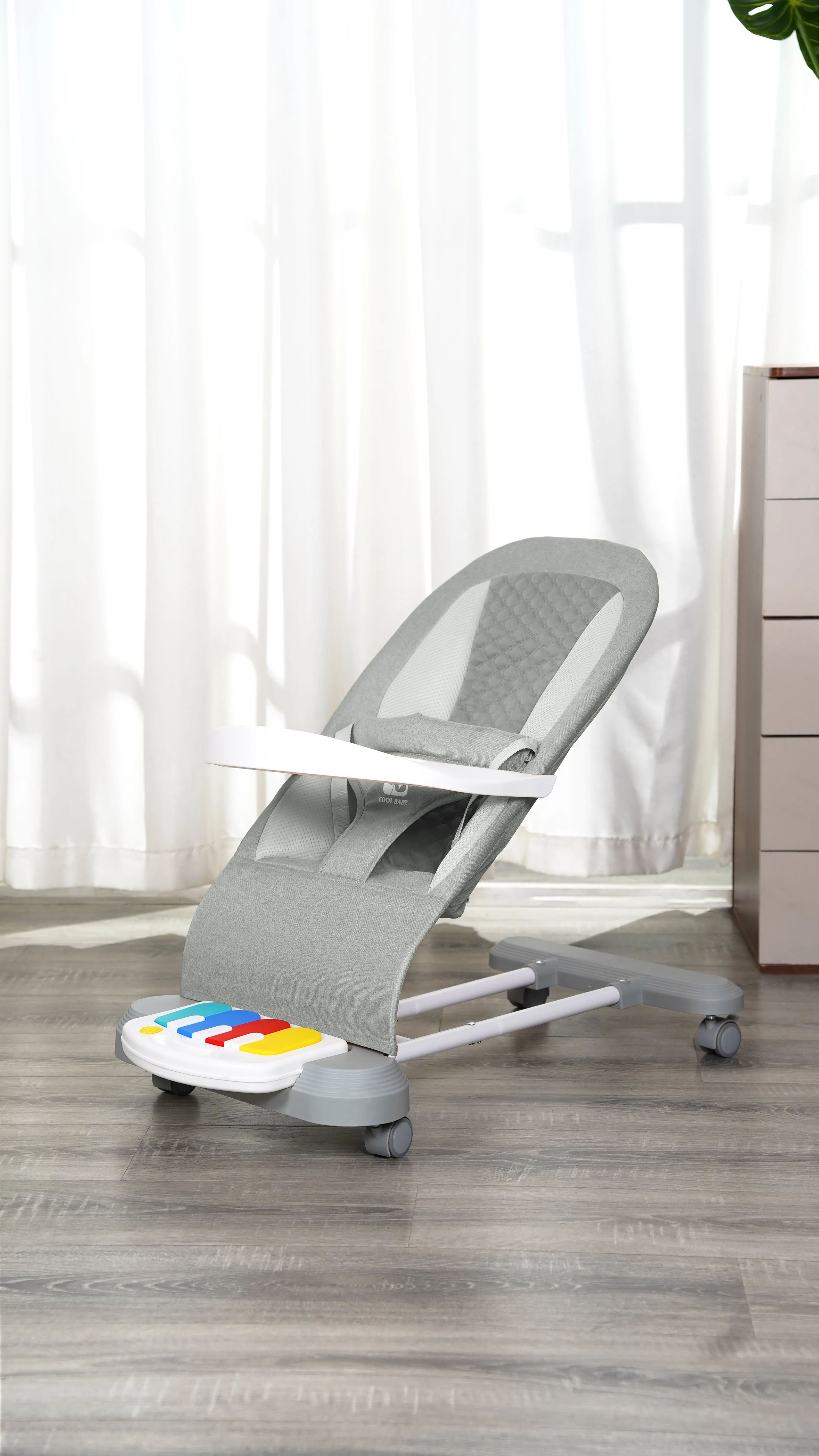 BC009 Coolbaby Manual Baby Entertainer Swing Chair with Music Piano and Toys details