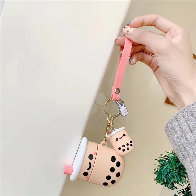 New Cartoon Pearl Milk Tea Cute Keychain For Women Kawaii Keychains For  Ladies Girls Bag Car Charm Accessories Gift Key Rings