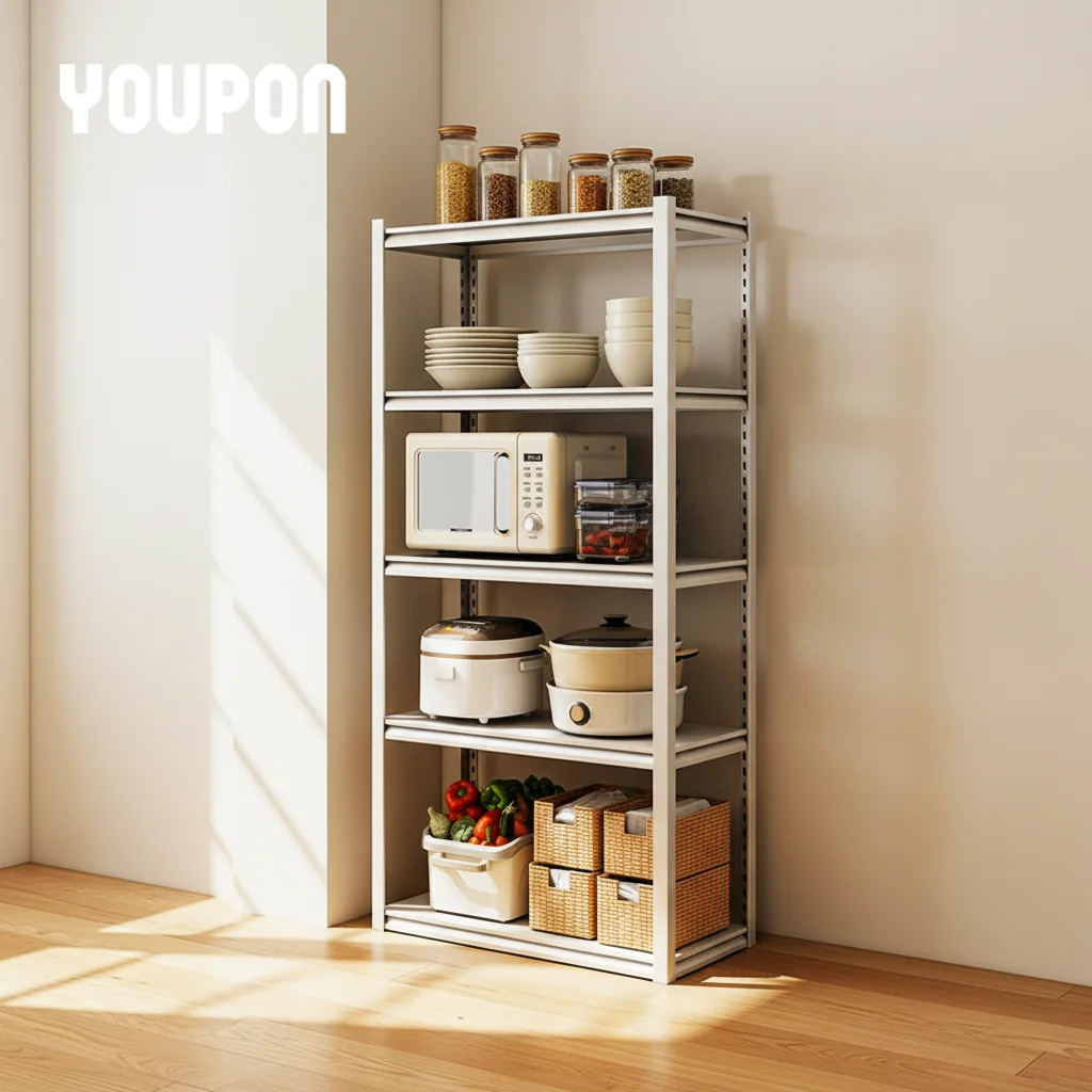 Heavy Duty Boltless Metal Steel 5-Layer Modern Display Rack Kitchen Garage Warehouse Store Office Pantry Multiuse Heavy Loading