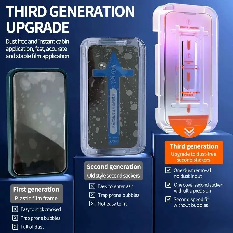 2 Pellicole Privacy In Vetro Temperato Per IPhone 16, Anti-spia, Durezza 9H, Ricambio, Compatibili Con Custodie, Kit Installazione