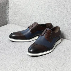 British Style Men's Dress Shoes Glossy Leather Urban Business Casual Shoes for Men