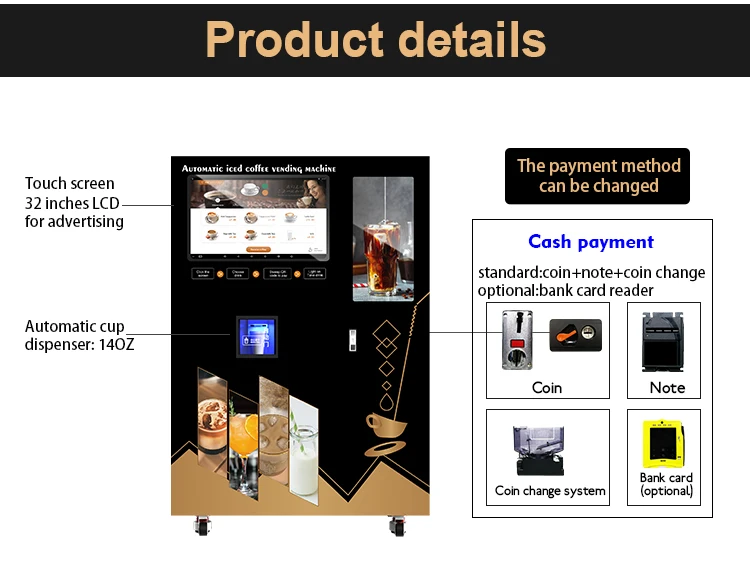 Ice Vending Machine Commercial Ice Cube Coffee Machine Coffee Liquid Dispenser Vending Machine China Factory