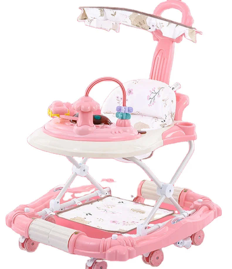 Multifunctional Push Walker for Kids Baby Roller with Wheels and Seat Learning Walk Toy