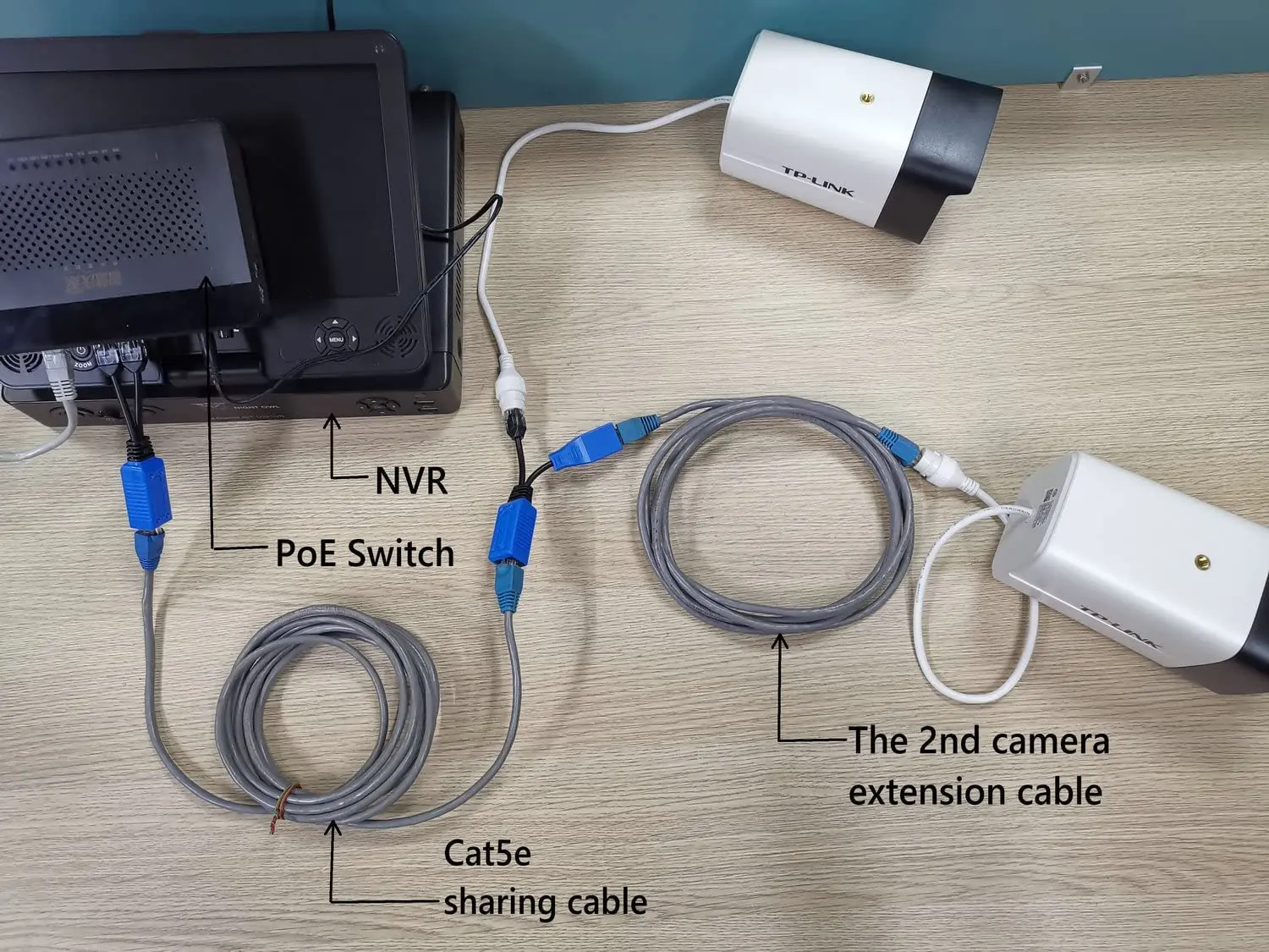 Rj45 Cable Combiner Splitter Sharing Kit For Poe Security