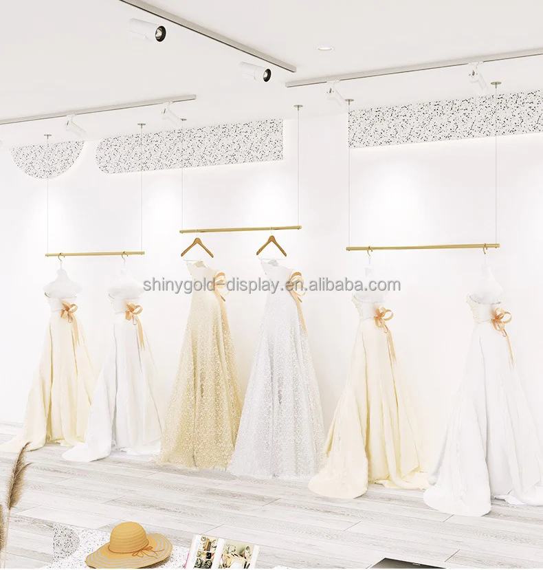 Gowns Rack Commercial Boutique Bridal Store Display Showcase Stainless Steel ...