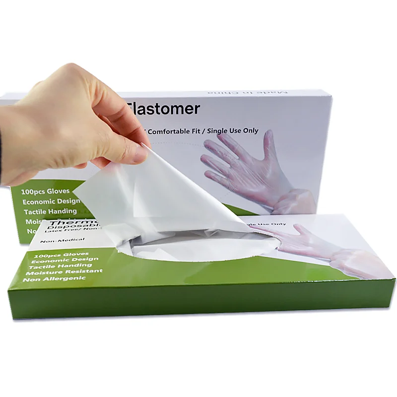 Китай Высокое качество оптовая продажа пищевых продуктов TPE пластиковые одноразовые перчатки