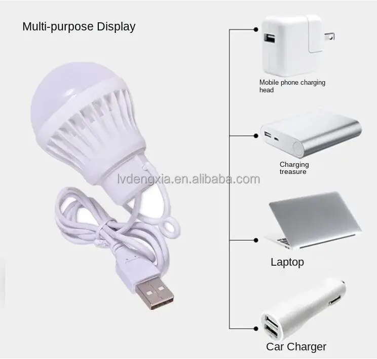 Low Voltage LED Bulb USB Wire Bulb 5V Mobile Power Night Light