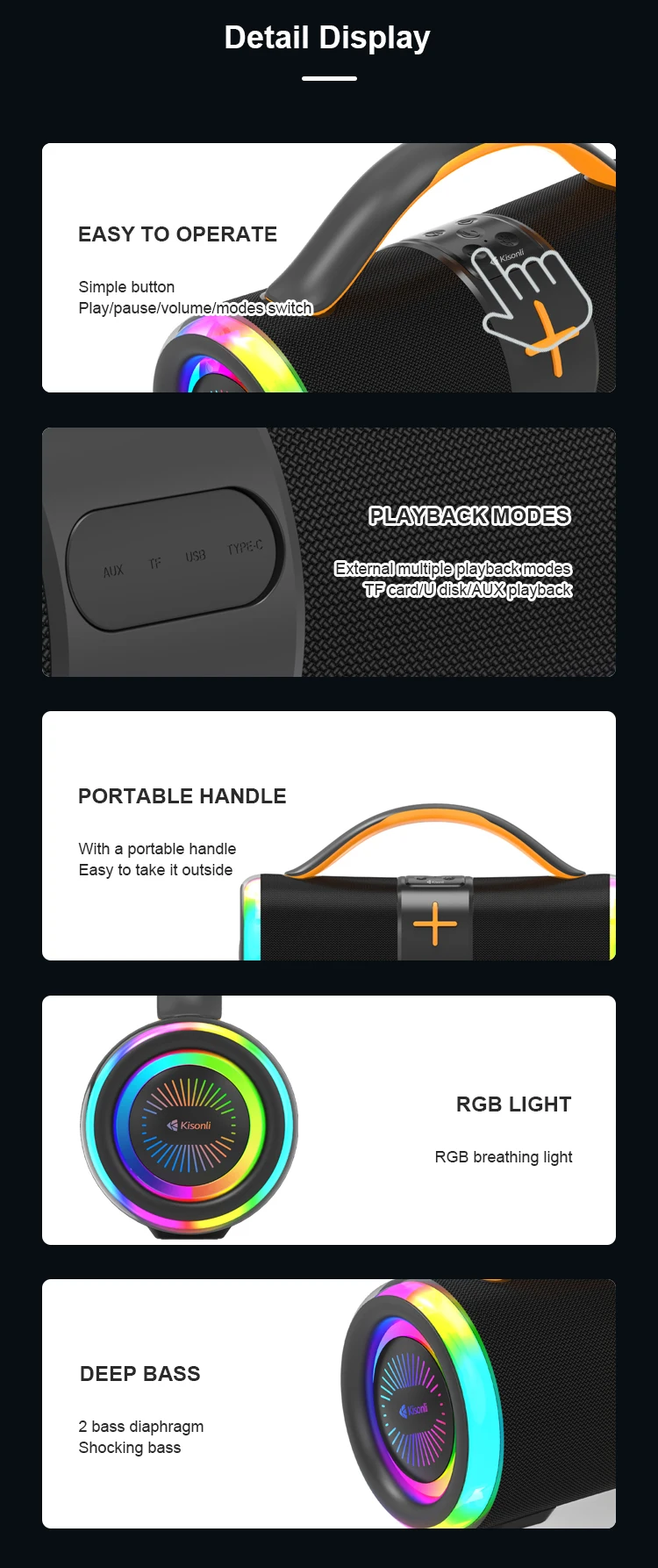 Kisonli K18 خارج Fm تعمل بالطاقة الصغيرة