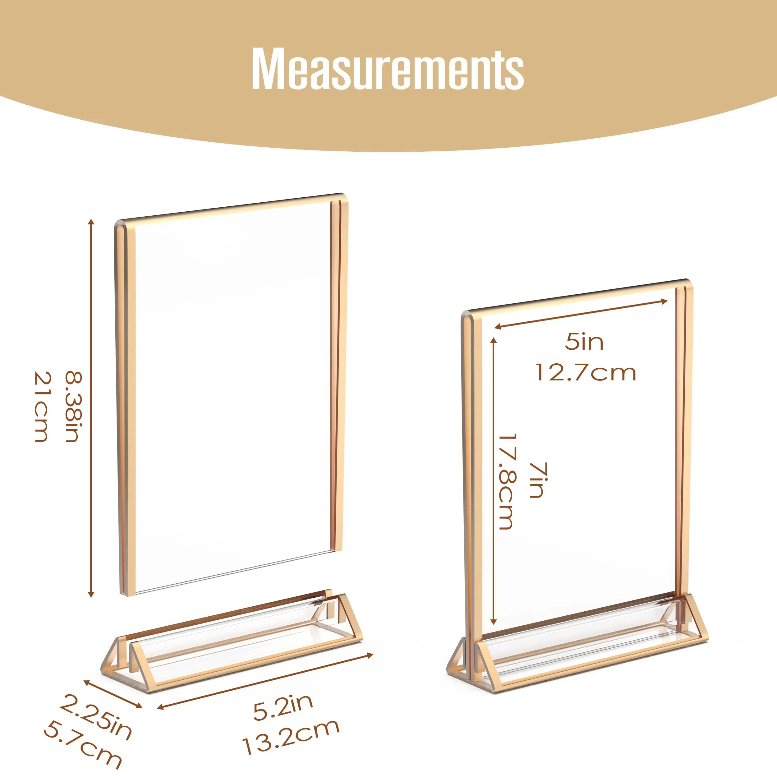 Custom acrylic sign holder clear table sign stand 3 pack 8 5x11 plastic