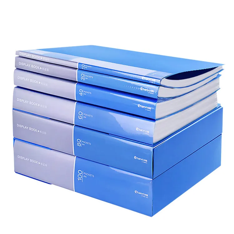 Blue 100 200-Page Capacity for A4 and Letter Size Inserts File-N-View Presentation Display Book 100-Pocket Business A4 Sheet Presentation Book 