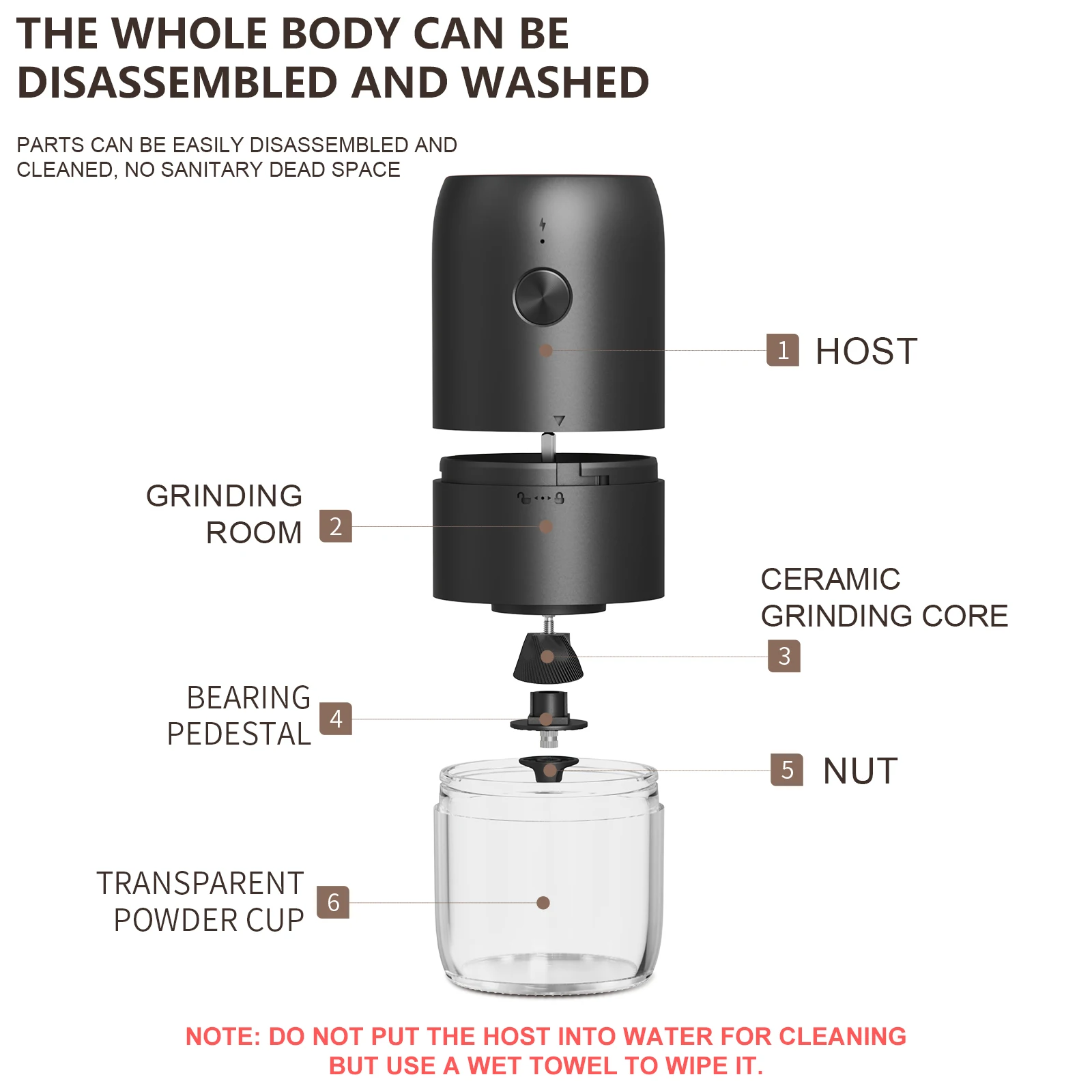 Cheap Small Ceramic Burr USB Rechargeable Coffee Bean Grinder Automatic Coffee Mills for Camp