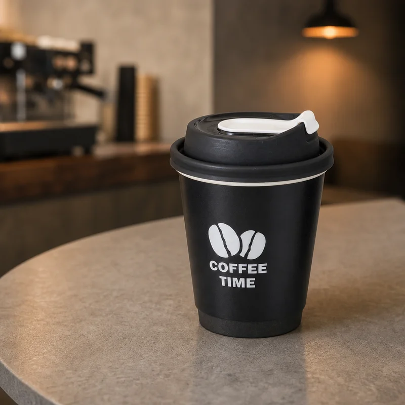 Custom Logo Double Wall Paper Coffee Cups With Lids 8oz 10oz 12oz for Hot Beverage Takeaway Factory