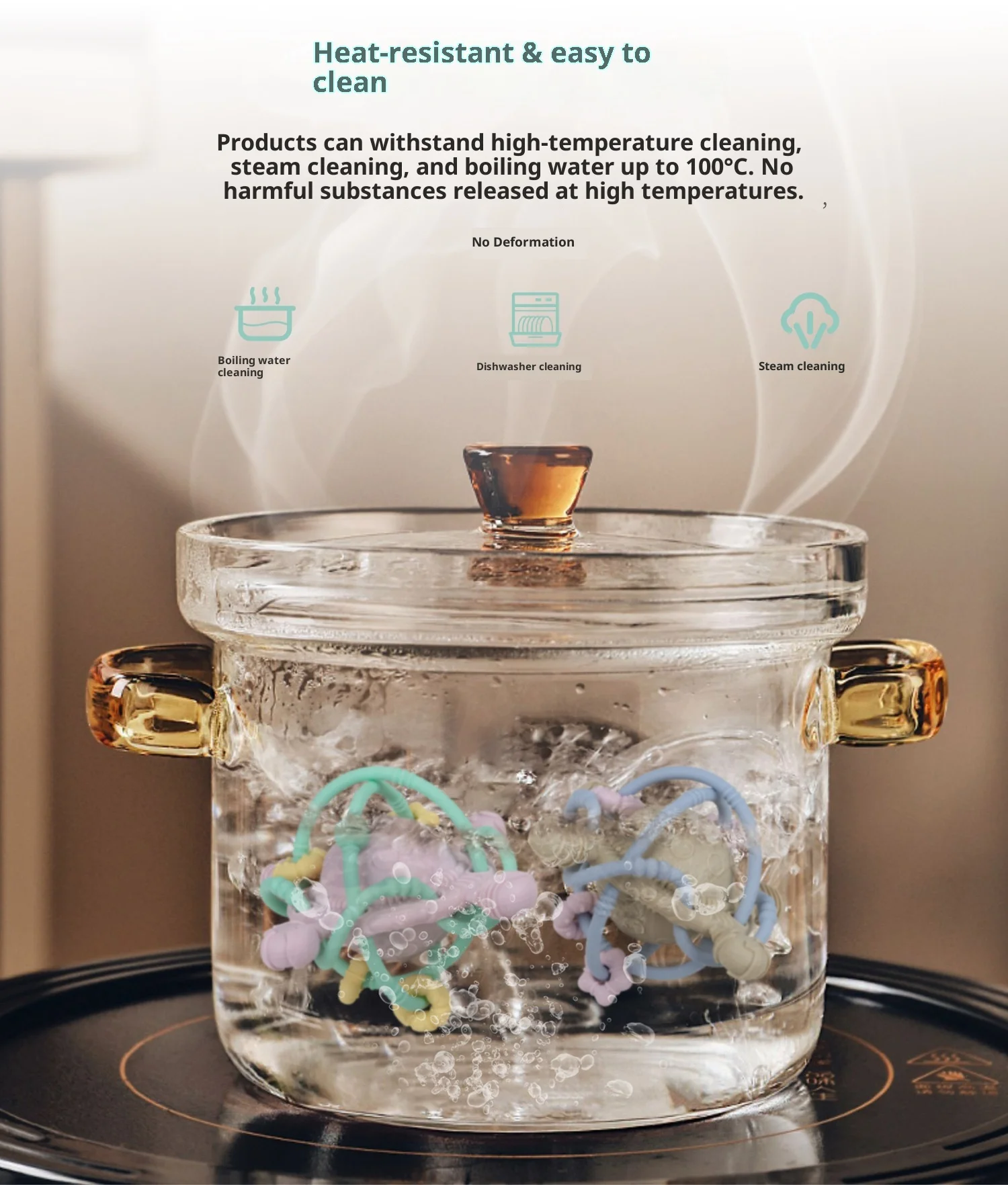 Baby Hand Grasping Ball Rattle Soft Toy 0-2 Years Old Early Education Teething Silicone Manhattan details