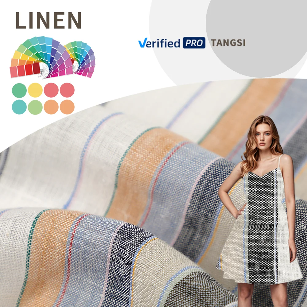 Manufacturer Wholesale Cheap Price 100% Pure White Flax Linen Fabric for Clothing Woven Garment Shirt Dress linen fabric