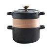 Black-1.5L + 2.5L +bamboo steamer