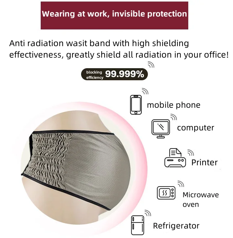 Belly Band,Silver Fiber Fabric. Radiation Protection From 5g,4g,Wifi