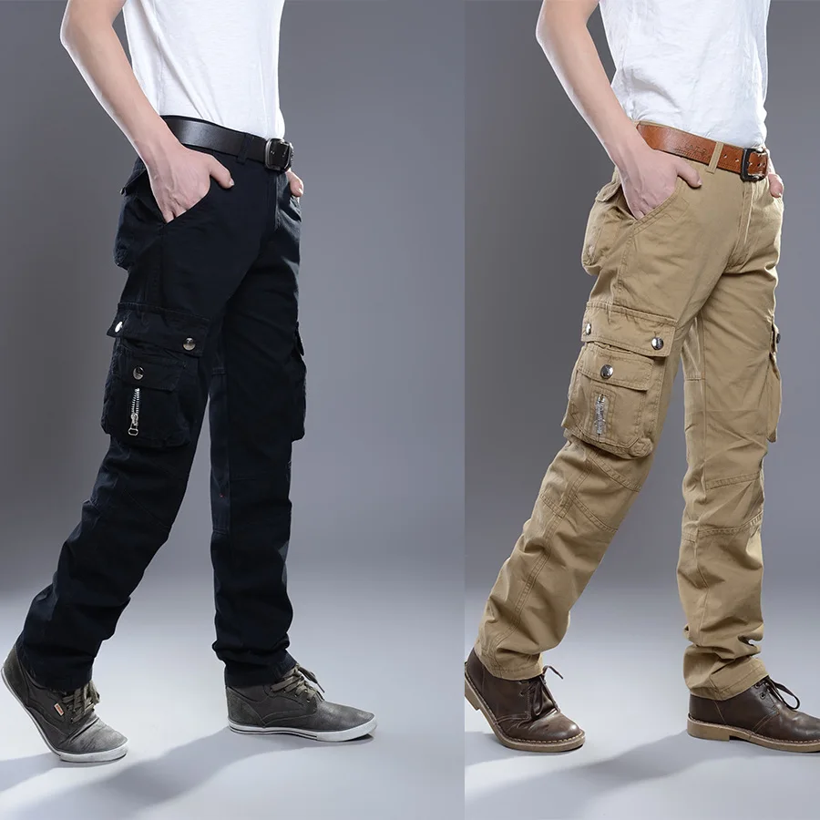 100% Cotton Six Pockets' Zipped Custom Wholesale Men's Trousers Cargo Pants Used Multi Pocket Cargo Pants for Men