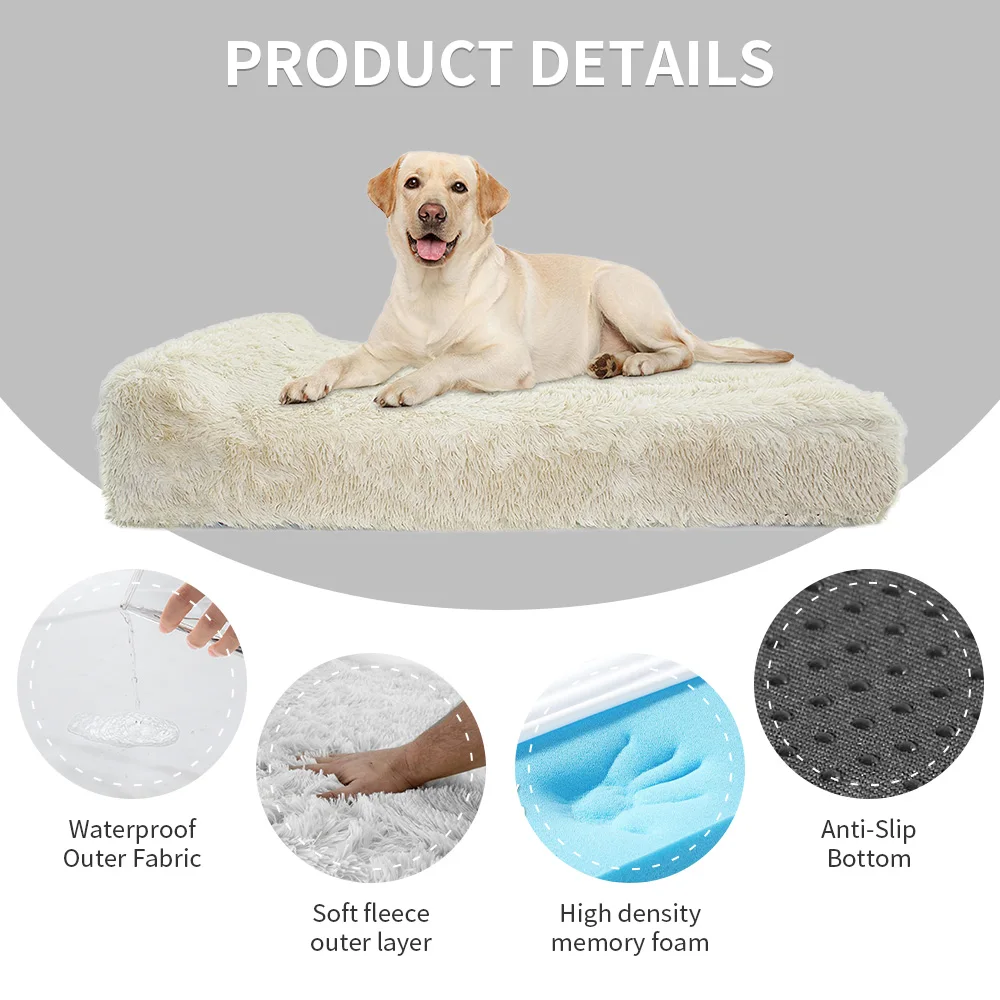 Custom made washable removable waterproof egg crate memory foam orthopedic pet bed dog cushion with side factory