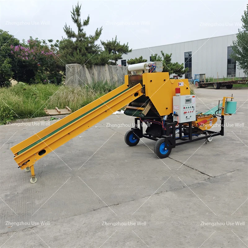 Diesel Motor Silage Hay Wrapping Machine Round Combined Silage Wrapper Machine Rice Husk Strip Compression Machine for Kenya